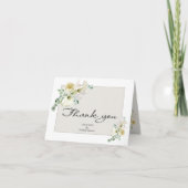 Elegant White Calla Lily & Eucalyptus Wedding Bedankkaart (Voorkant)