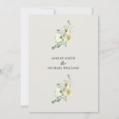 Elegant White Calla Lily & Eucalyptus Wedding Kaart (Achterkant)