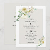 Elegant White Calla Lily & Eucalyptus Wedding Kaart (Voorkant / Achterkant)