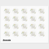 Elegant White Calla Lily & Eucalyptus Wedding Ronde Sticker (Vel)