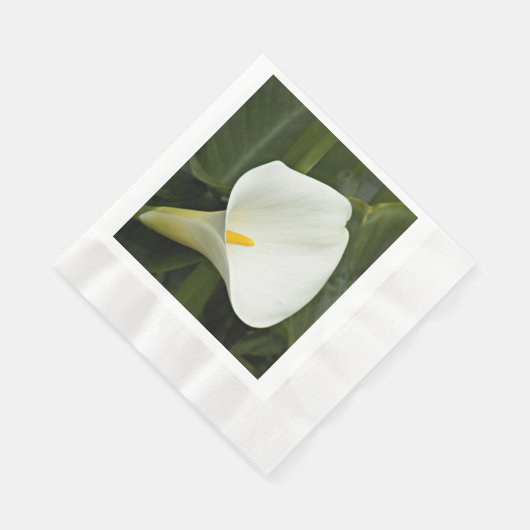 Elegant White Calla Lily Floral Servet (Hoek)