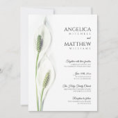 Elegant White Calla Lily Flowers Floral Wedding Kaart (Voorkant)