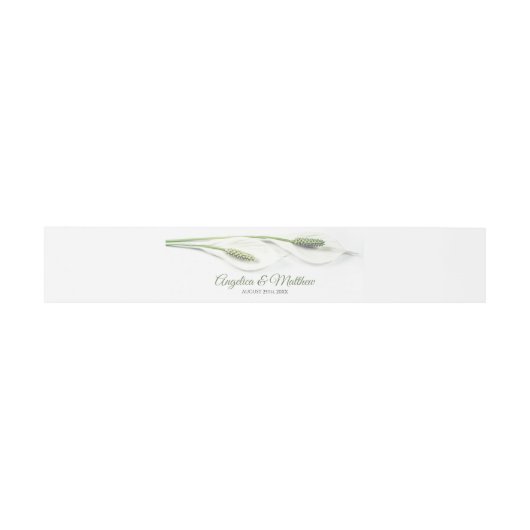 Elegant White Calla Lily Flowers Floral Wedding Uitnodigingen Wikkel (Vlak)