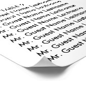 Elegant White Calla Lily Wedding Seding Chart Poster (Hoek)