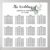 Elegant White Calla Lily Wedding Seding Chart Poster (Voorkant)