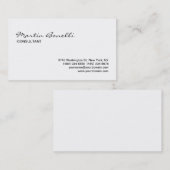 Elegant White Calligraphic Standard Visitekaartje (Voorkant / Achterkant)