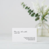 Elegant White Calligraphic Standard Visitekaartje (Staand voorkant)