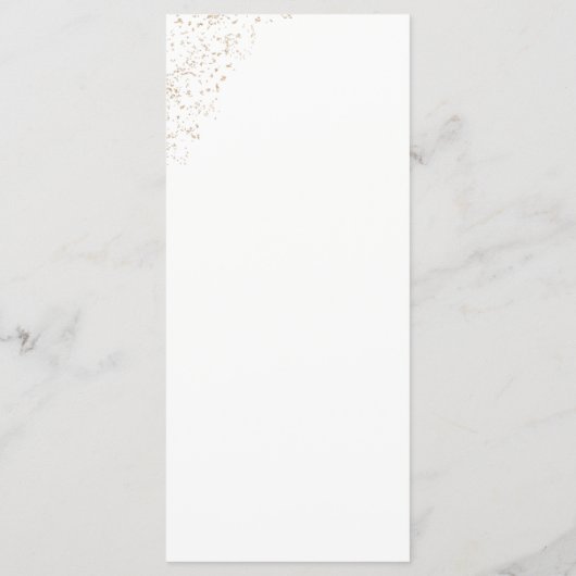 Elegant White Calligraphy Faux Gold Script Menu (Achterkant)