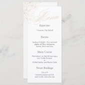 Elegant White Calligraphy Faux Gold Script Menu (Voorkant / Achterkant)