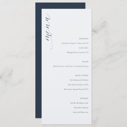 Elegant White Calligraphy Menu (Voorkant / Achterkant)