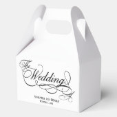 Elegant White Calligraphy Wedding Bedankdoosjes (Voorkant)