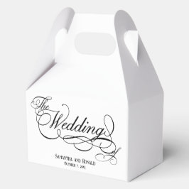 Elegant White Calligraphy Wedding Bedankdoosjes
