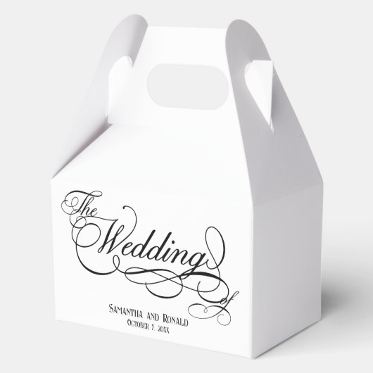 Elegant White Calligraphy Wedding Bedankdoosjes (Voorkant)