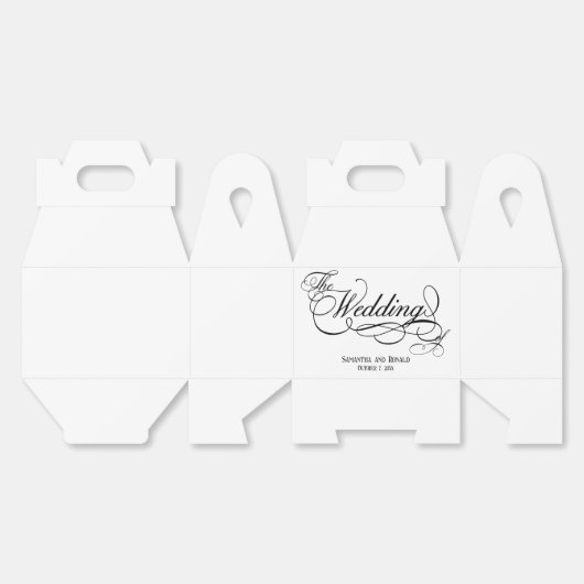 Elegant White Calligraphy Wedding Bedankdoosjes (Ongevouwen)