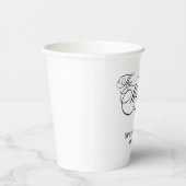 Elegant White Calligraphy Wedding  Papieren Bekers (Rechts)