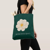 Elegant White Camellia Deep Green Botanical Bloom  Tote Bag (Dichtbij)