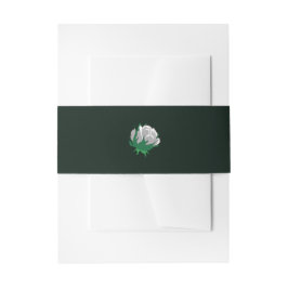 Elegant White Camellia over Groen Uitnodigingen Wikkel