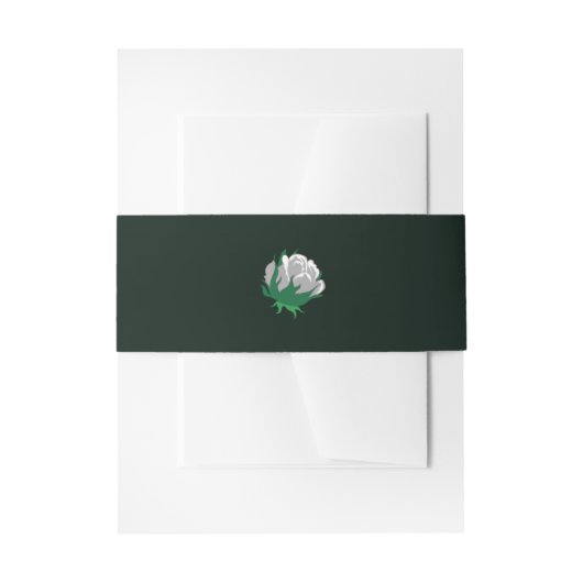 Elegant White Camellia over Groen Uitnodigingen Wikkel (Voorkant Voorbeeld)