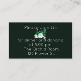 Elegant White Camellia Reception Informatiekaartje