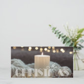 Elegant White Candle Kerstmis Feestdagenkaart (Staand voorkant)