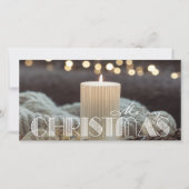 Elegant White Candle Kerstmis Feestdagenkaart (Voorkant)