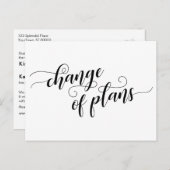 Elegant White Change of Plans Postponed Wedding Briefkaart (Voorkant / Achterkant)