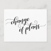 Elegant White Change of Plans Postponed Wedding Briefkaart (Voorkant)