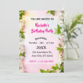 Elegant White Cherry Blossom Floral Birthday Kaart (Staand voorkant)