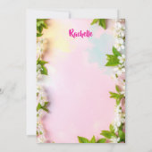 Elegant White Cherry Blossom Floral Birthday Kaart (Achterkant)