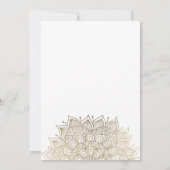 Elegant white chic gold floral mandala Wedding Kaart (Achterkant)