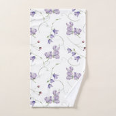 Elegant White Chic Paars Floral Bad Handdoek (Handdoek)