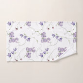 Elegant White Chic Paars Floral Bad Handdoek (Handdoek)