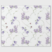 Elegant White Chic Paars Floral Cadeaupapier (Vlak)