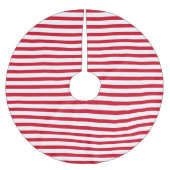 Elegant White Christmas Red Stripe Kerstboom Rok (Voorkant)
