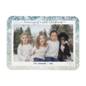 Elegant White Christmas Snowflake Crystal Bokeh Magneet (Horizontaal)