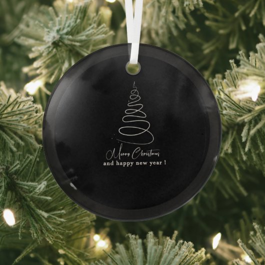 Elegant White Christmas Tree  Glas Ornament (Insitu)