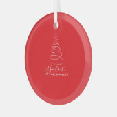 Elegant White Christmas Tree Red Glas Ornament (Voorkant links)