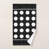 Elegant White Circles on Black Bath Towel Set Bad Handdoek (Handdoek)