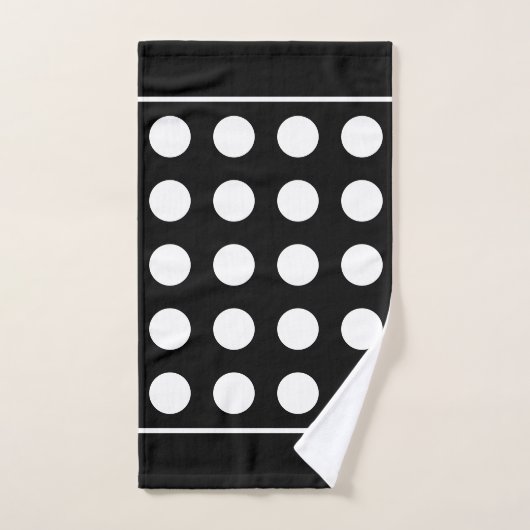 Elegant White Circles on Black Bath Towel Set Bad Handdoek (Handdoek)