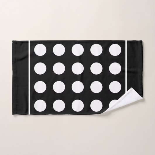 Elegant White Circles on Black Bath Towel Set Bad Handdoek (Handdoek)