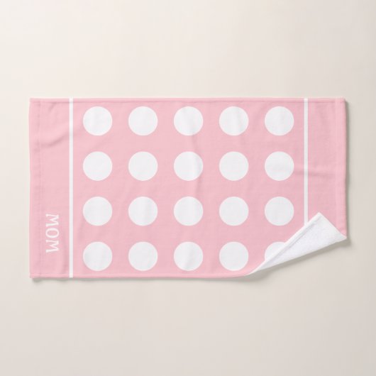 Elegant White Circles on Light Roze met mama in de Bad Handdoek (Handdoek)