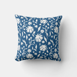 Elegant White Classic Blue Echinacea Cone Flowers Kussen