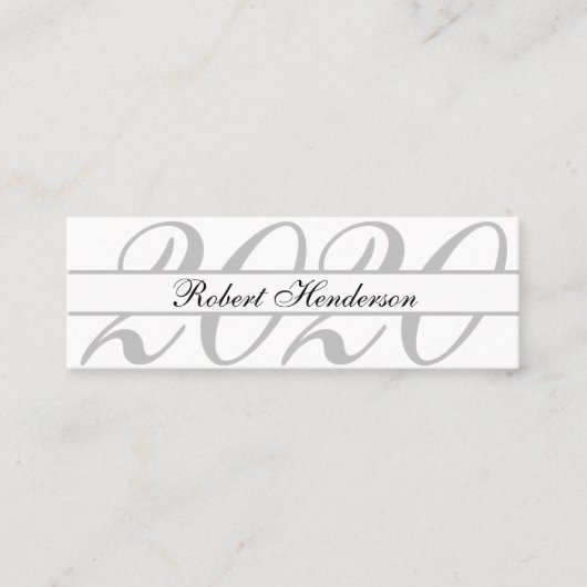 Elegant white classic insert card afstuderen name contactkaartje (Voorkant)