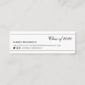 Elegant white classic insert card afstuderen name contactkaartje (Achterkant)