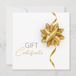 Elegant White Classy Luminous Gold Bow-kaartje