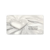Elegant White Cream Heart Address Label (Voorkant)