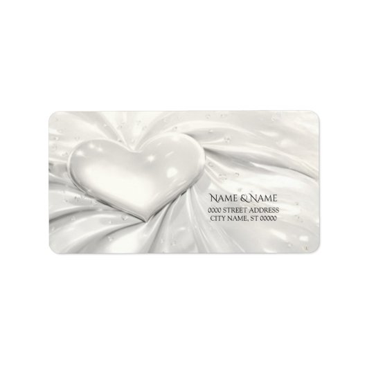 Elegant White Cream Heart Address Label (Voorkant)