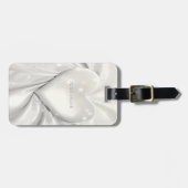 Elegant White Cream Heart Bagagelabel (Voorkant horizontaal)