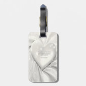 Elegant White Cream Heart Bagagelabel (Achterkant verticaal)