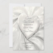 Elegant White Cream Heart Bewaar de datum Save The Date (Voorkant)